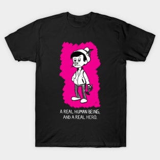 A Real Human Being (White Text) T-Shirt